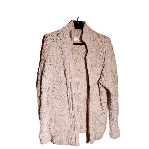 Natives Authentic Hand-Knit Zip Front Cardigan Sweater Otavalo-Ecuador 100% Wool - Picture 5 of 6